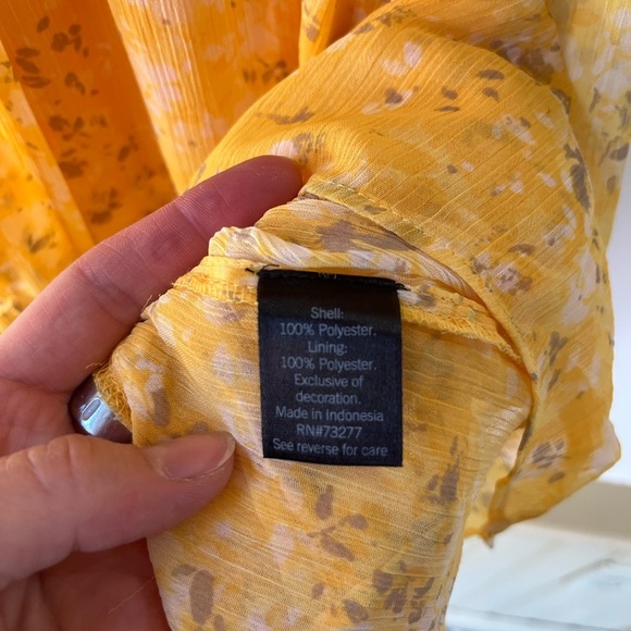 Simply VeraWang Chiffon Dress Butter Yellow Fairycore Tiered Coquette Women Sz M - Picture 7 of 13